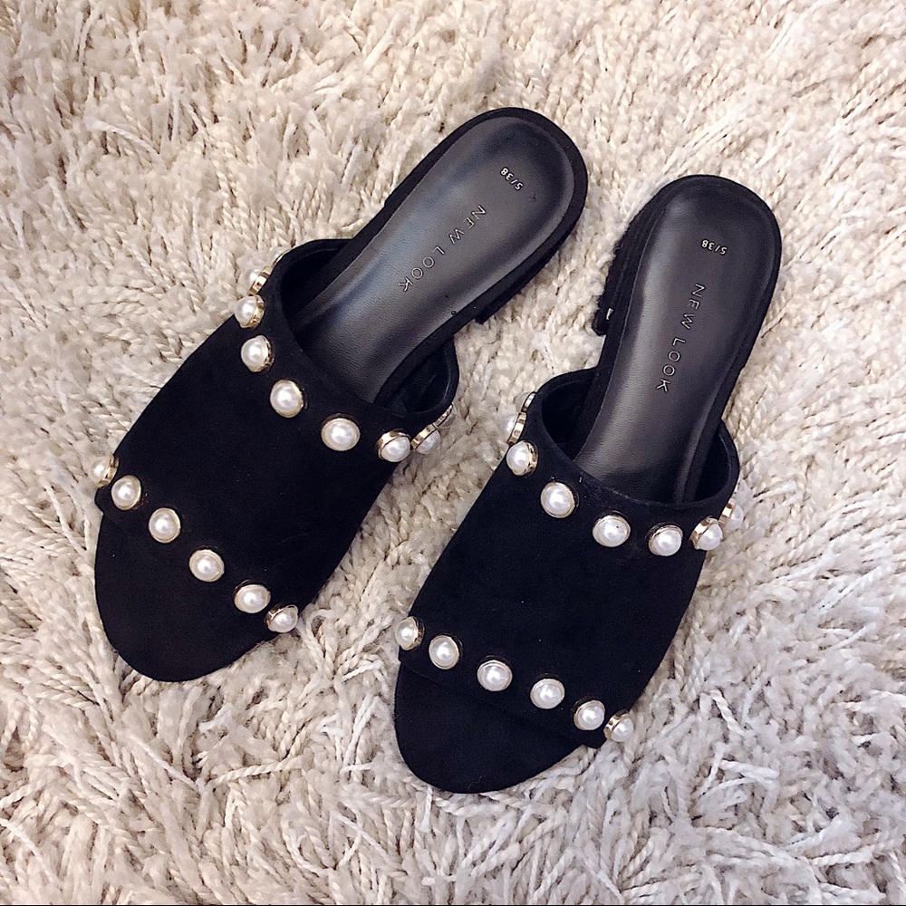 New Look Pearl Black Mule US Size 7